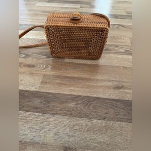 Woven Rattan Crossbody Bag
